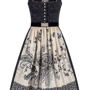 Midi Dirndl 70 cm schwarz creme Gloria 015481 ~ 32