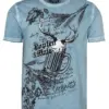 Trachtenshirt kurzarm hellblau 'Hopfen & Malz' 007626 ~ S