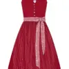 Midi Dirndl 65 cm rot weiß Odilia 014660 ~ 42