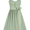 Midi Dirndl 65 cm salbei gemustert Antonia 014656 ~ 36