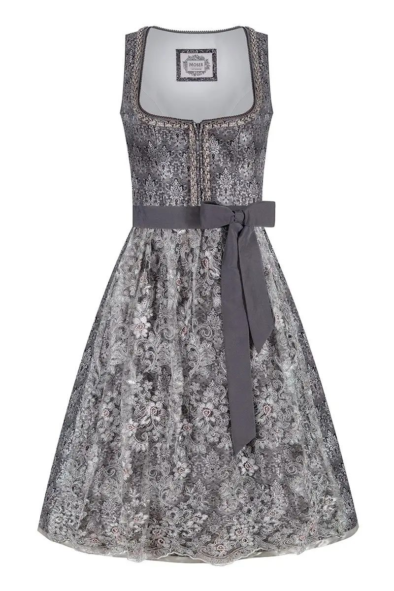Midi Dirndl 65 cm silber Matilda 010221 ~ 38