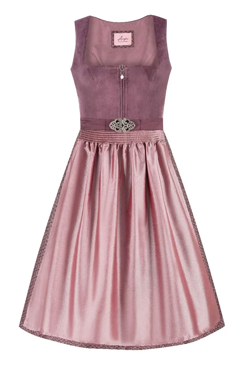 Midi Dirndl 70 cm mauve altrosa Samt Pascal 015079 ~ 40