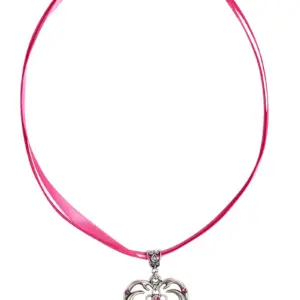 Collier in 11 Farben mit Herzgeweih und Svarowskisteinen 103573 ~ fuchsia