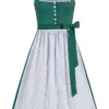 Dirndl lang 85 cm dunkelgrün weiß Melinda 014670 ~ 42