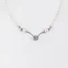 Perlencollier mit Strass-Element ~ creme