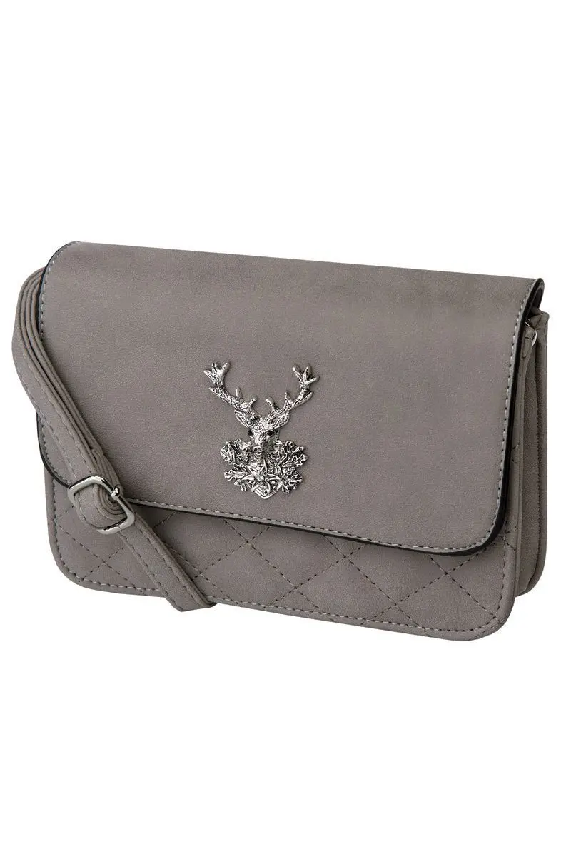 Trachtentasche Hirsch mit Steppung 003029 ~ grau