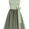Midi Dirndl 65 cm salbei oliv Jule 014654 ~ 36