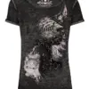Trachtenshirt schwarz meliert mit Pailletten Thordis 009430 ~ M