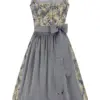 Dirndl in Leinenoptik (70 cm) ~ 44 ~ oliv