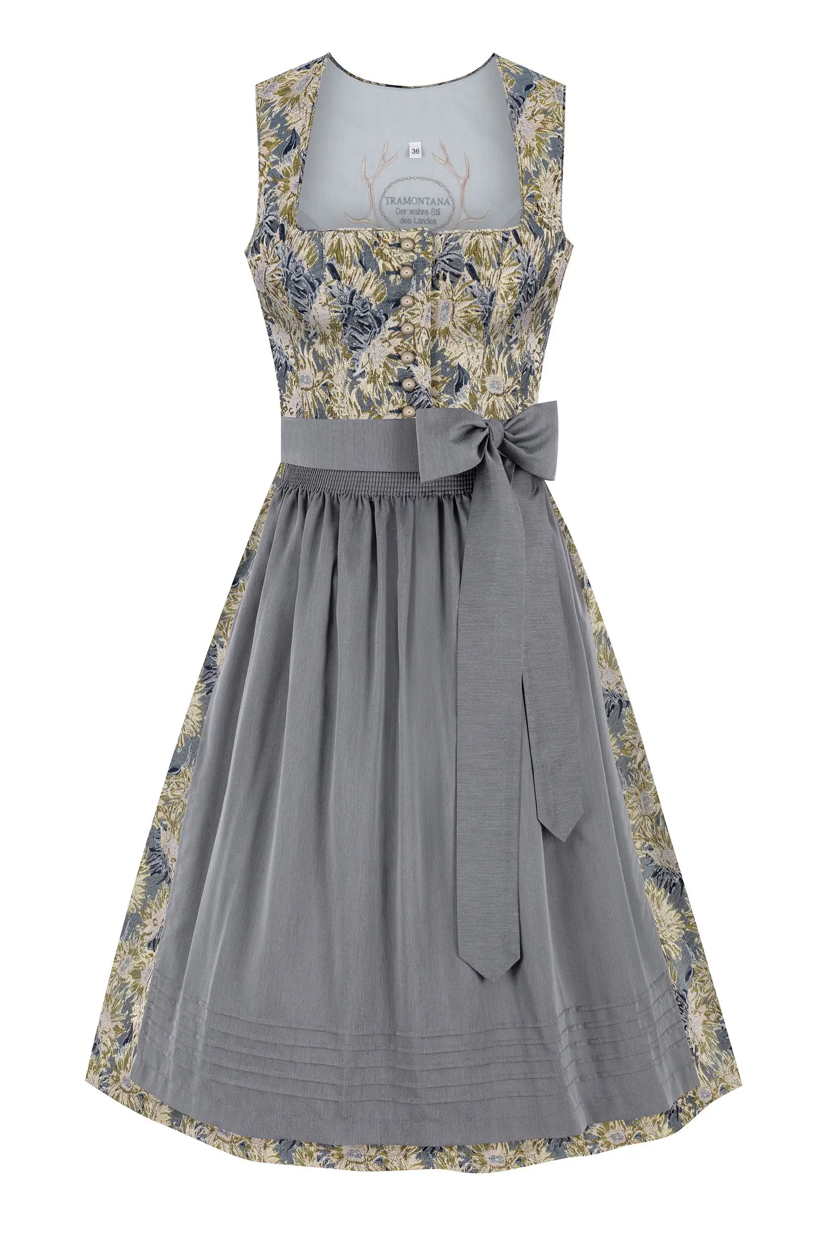 Dirndl in Leinenoptik (70 cm) ~ 40 ~ oliv