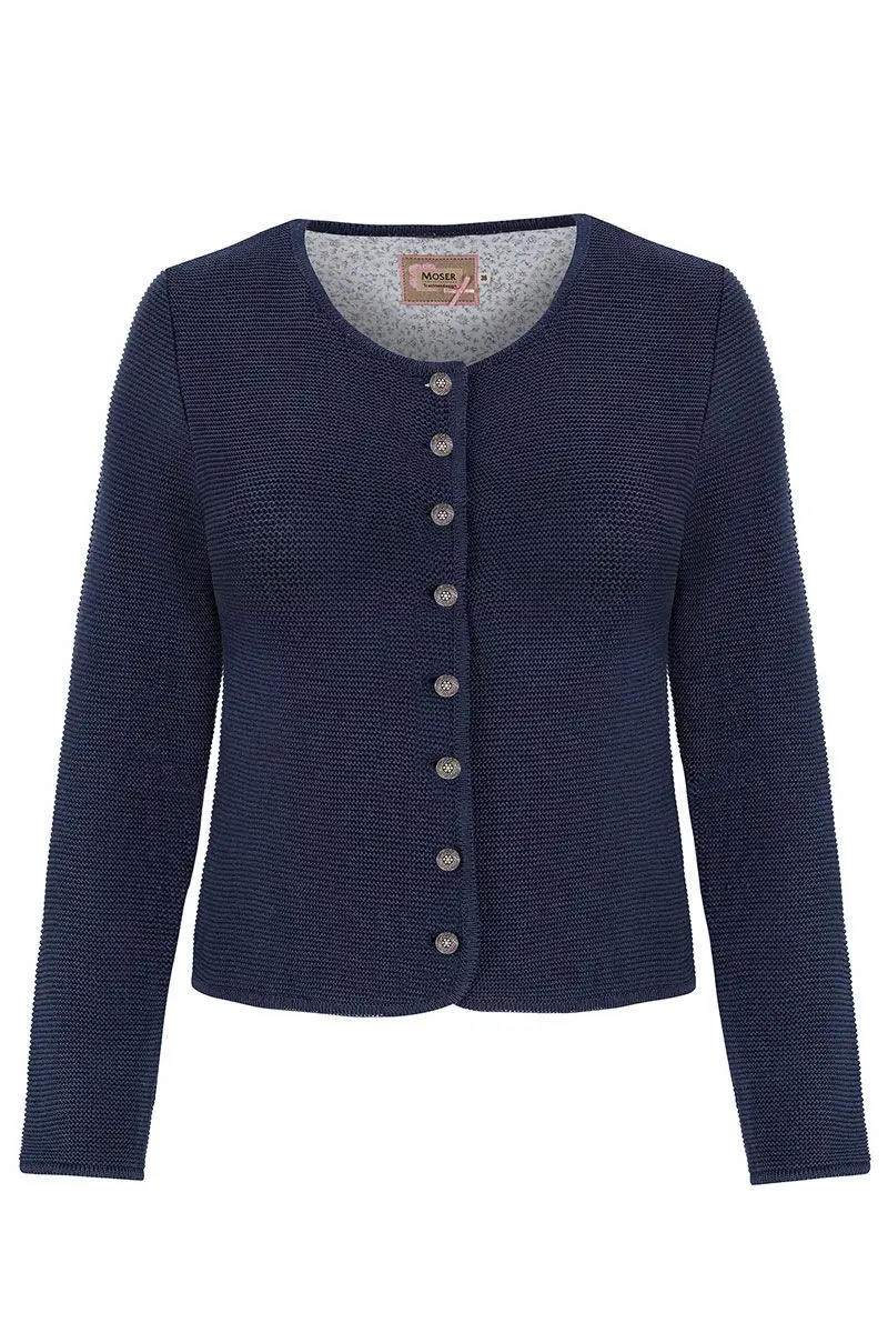 Trachten Strickjacke dunkelblau Franziska 014419 ~ 32