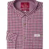 Trachtenhemd langarm dunkelrot kariert Robby 005114 ~ 4XL