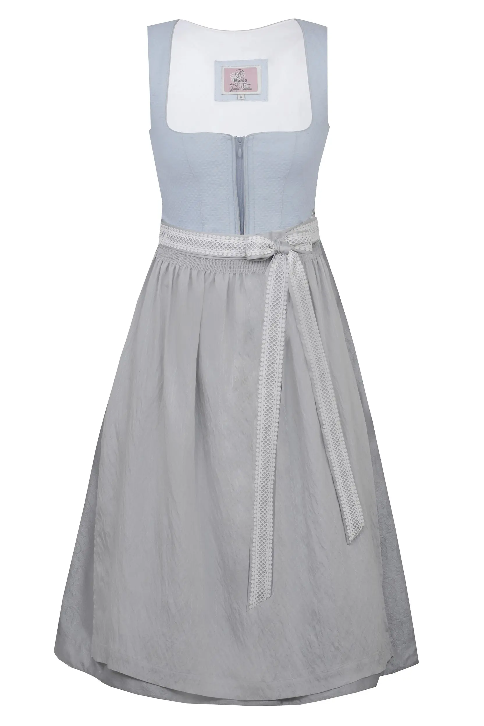 Dirndl ORNBAU (65 cm) ~ 46 ~ hellblau-grau