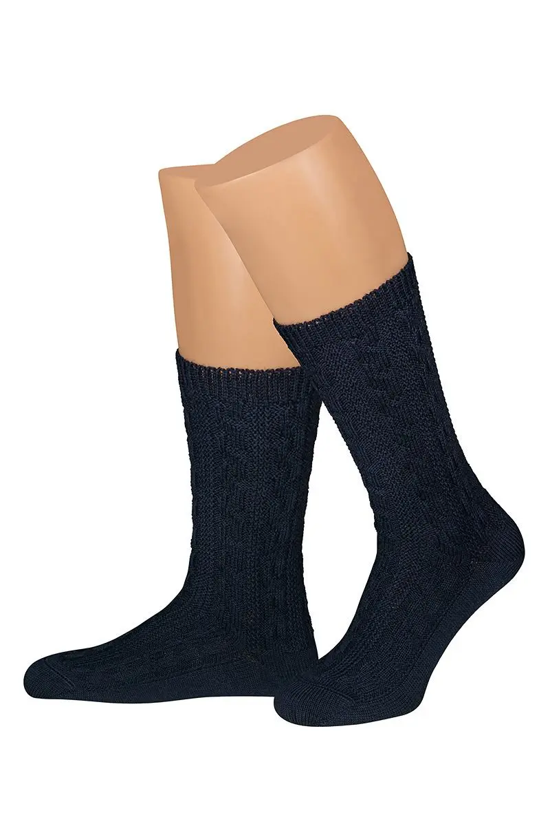 Trachtensocken kurz dunkelblau Merinowolle 005530 ~ 48-49