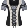 Trachtenmieder schwarz kariert Landhaus Efia 011535 ~ 40
