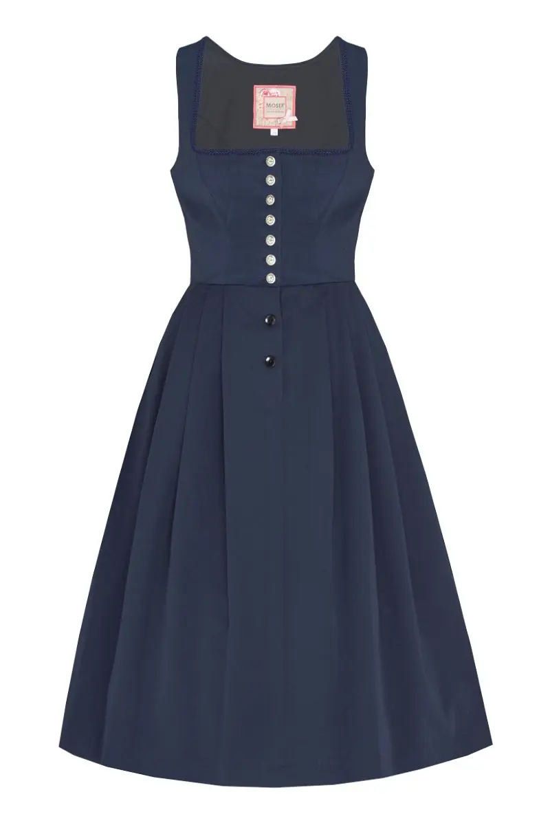 Midi Dirndl 70cm Gastro dunkelblau Stretch Babette 006872 ~ 36