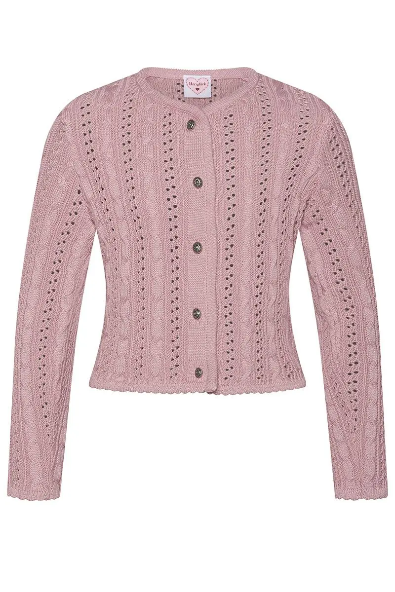 Mädchen Trachten Strickjacke altrosa Modell: Lilly 009521 ~ 104