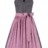 Midi Dirndl 65 cm grau altrosa Stretch Paula 010381 ~ 34