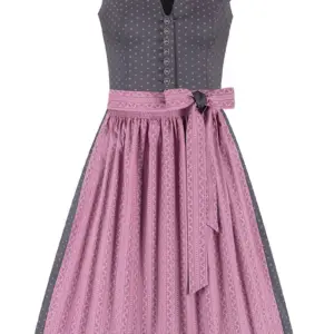 Midi Dirndl 65 cm grau altrosa Stretch Paula 010381 ~ 32