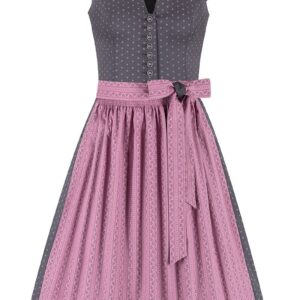 Midi Dirndl 65 cm grau altrosa Stretch Paula 010381 ~ 32