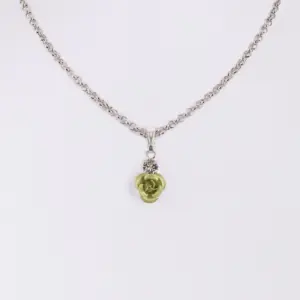 Collier mit Rosenblüte und Strass ~ hellgrün