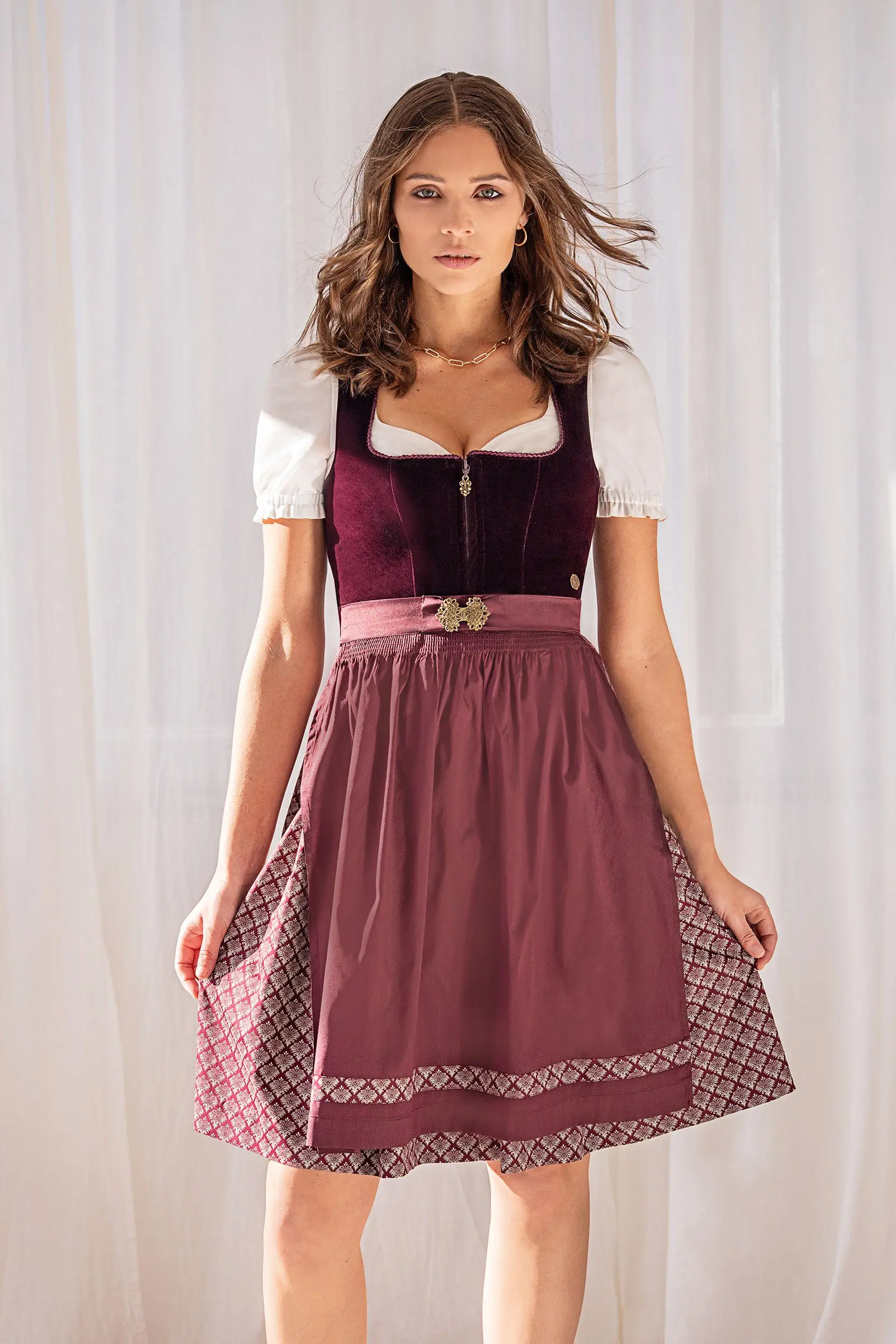 Dirndl AMORBACH (65 cm) ~ 40 ~ dunkelrot