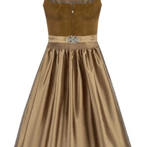 Midi Dirndl 70 cm olivbraun taupe Samt Pascal 015077 ~ 36