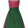 Mini Dirndl 60 cm rot grün Laureen 009197 ~ 36