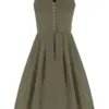 Midi Dirndl 65 cm Gastro oliv Stretch Viona 013191 ~ 44