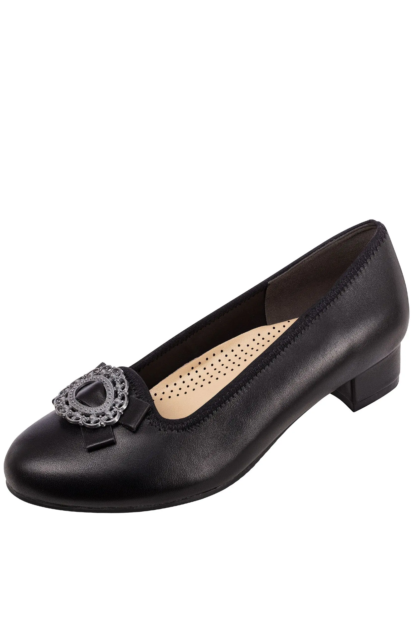 Pumps mit Brosche ~ 38 ~ schwarz