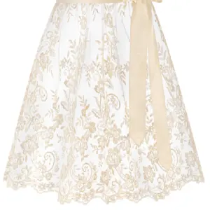 Dirndlschürze aus Blumenspitze (50 cm) ~ S ~ creme