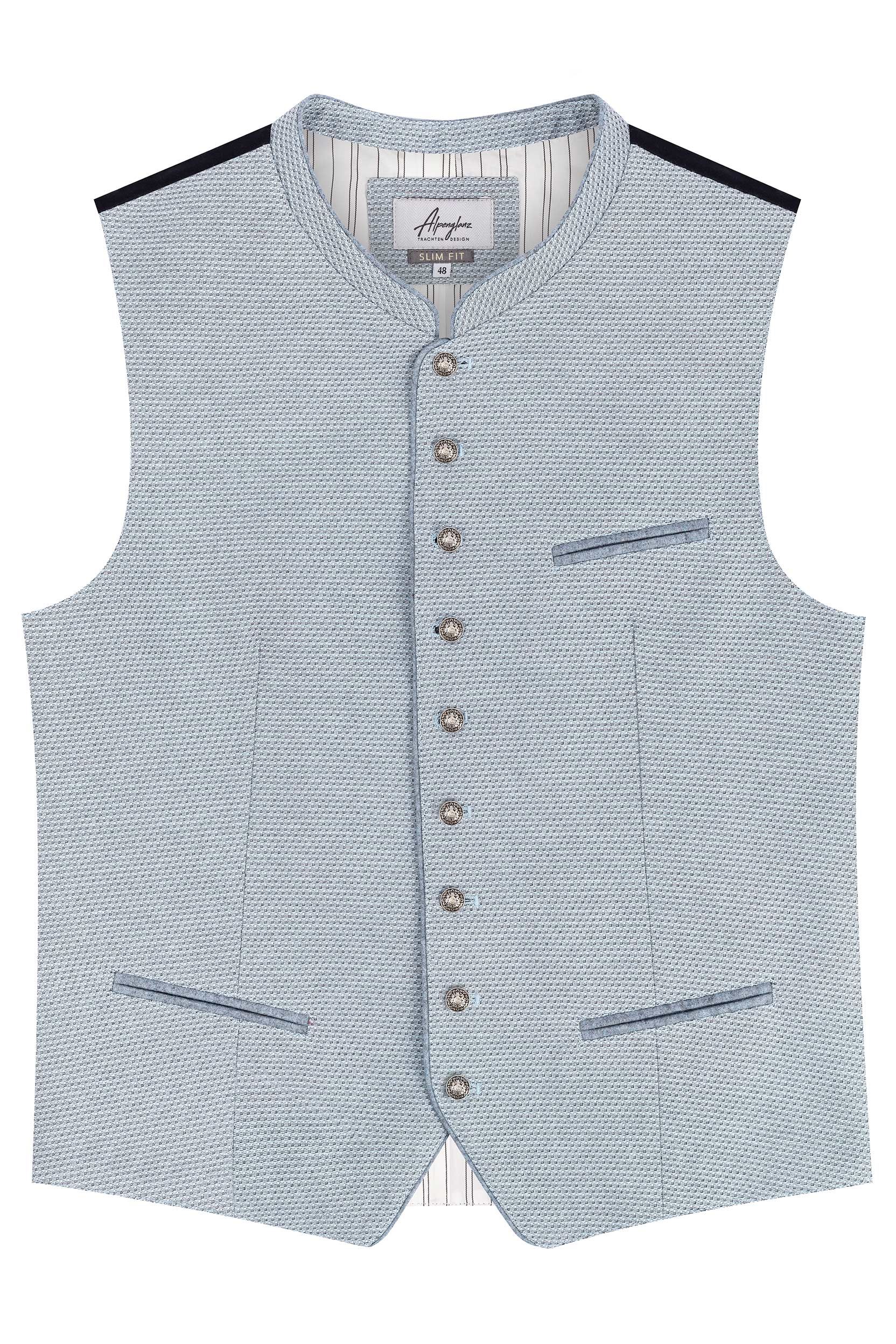 Trachtenweste JOEL (slim fit) ~ 50 ~ hellblau