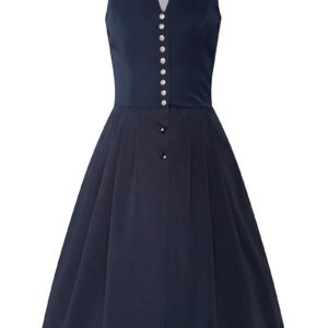 Midi Dirndl 65 cm Gastro dunkelblau Viona 006946 ~ 32