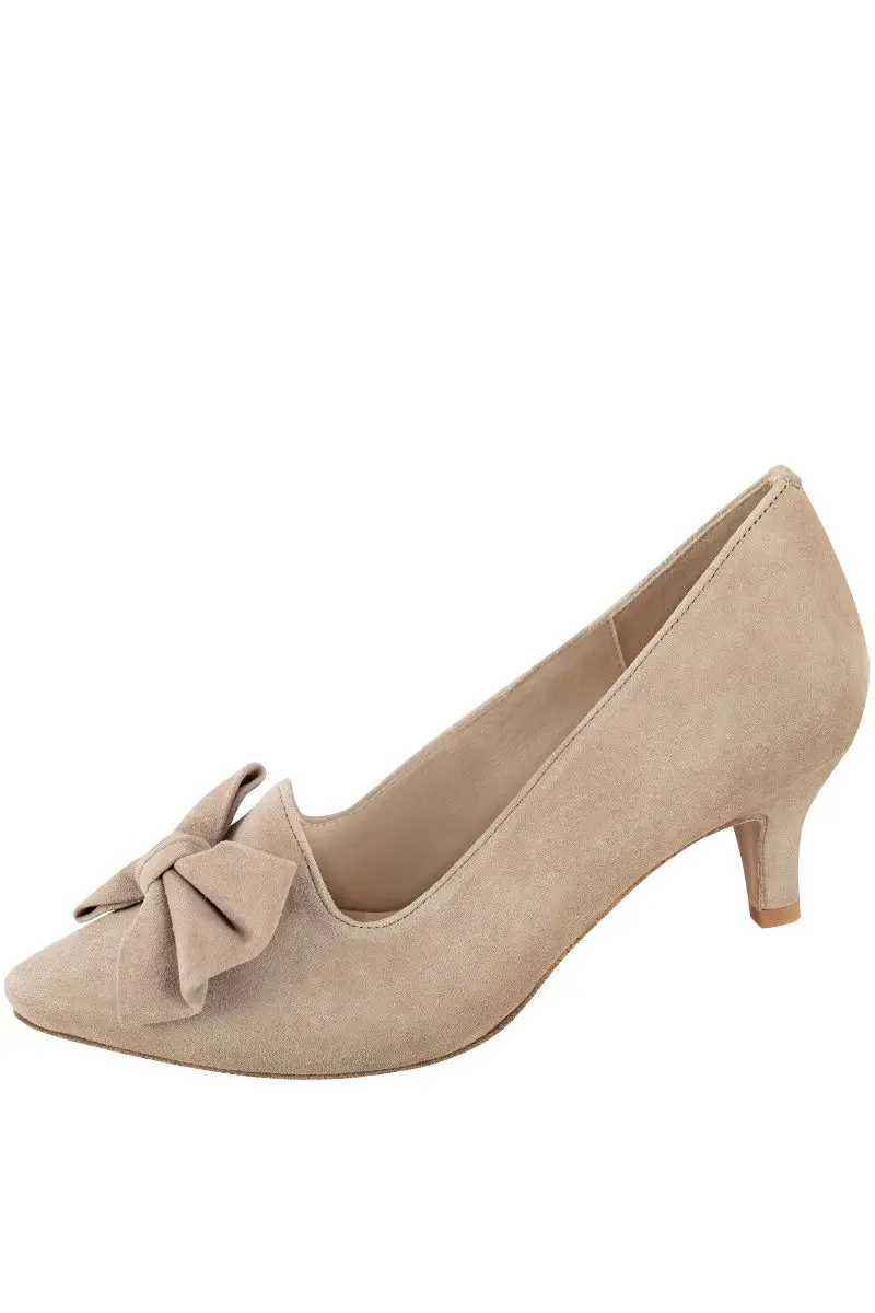 Pumps taupe mit Schleife Julie 016173 ~ 36