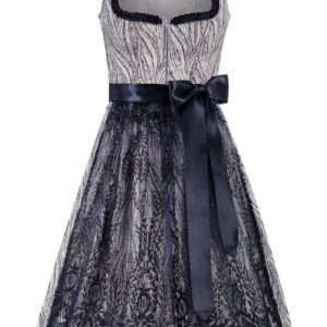 Midi Dirndl 70 cm grau metallic blau Joline 015942 ~ 34