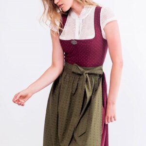 Midi Dirndl 65 cm beere oliv Frieda 016555 ~ 36