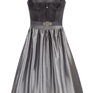 Midi Dirndl 70 cm anthrazit silbergrau Samt Pascal 015080 ~ 46