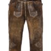 Lederhose kniebund mit Gürtel antik-braun Schönsee 110794 ~ 44