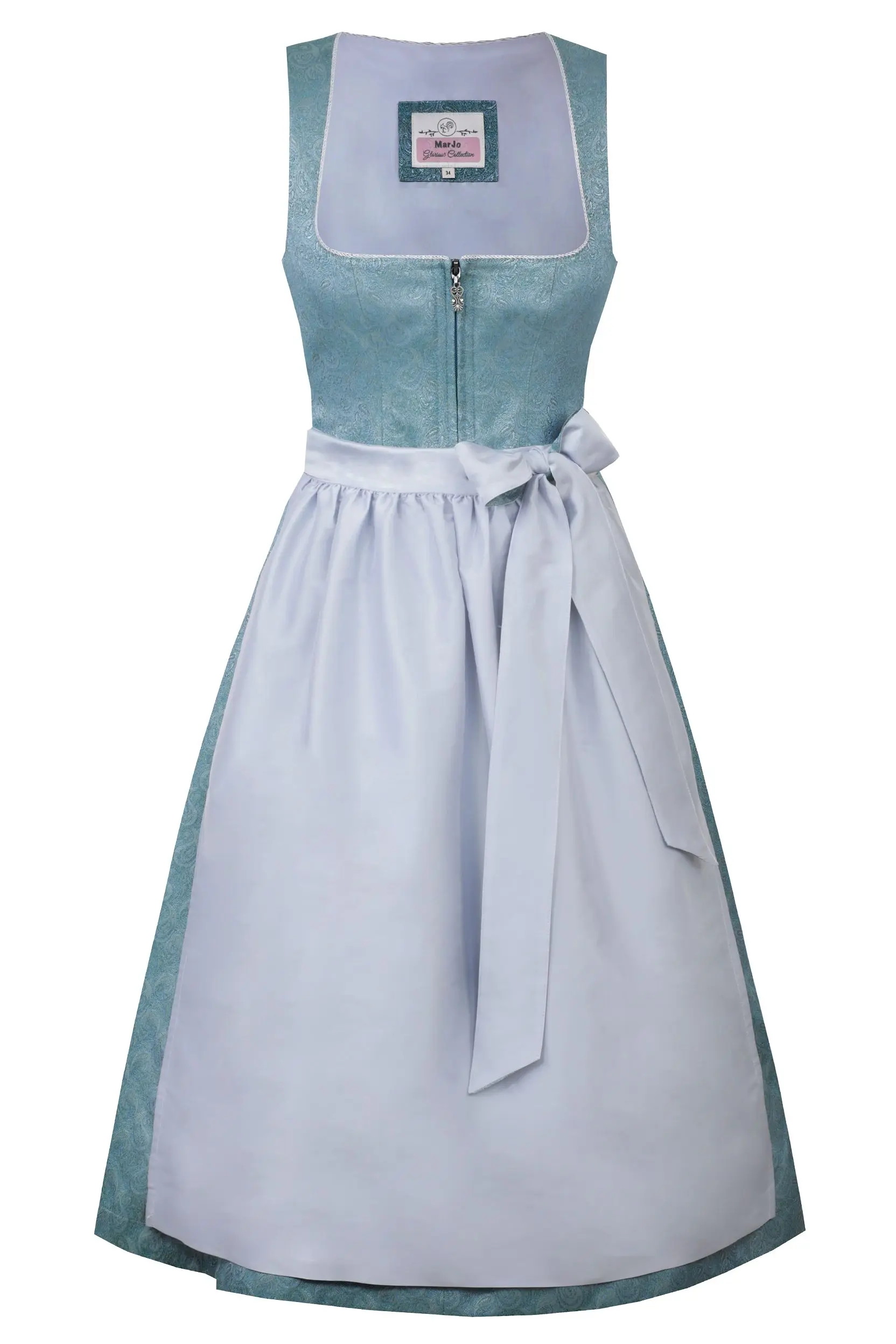Dirndl BECHHOFEN (65 cm) capriblau ~ 42 ~ petrol
