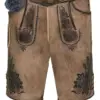 Lederhose kurz mit Gürtel eiche gespeckt Braumeister 007826 ~ 48