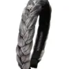 Samt Haarreif mit Strass-Edelweiß ~ grau