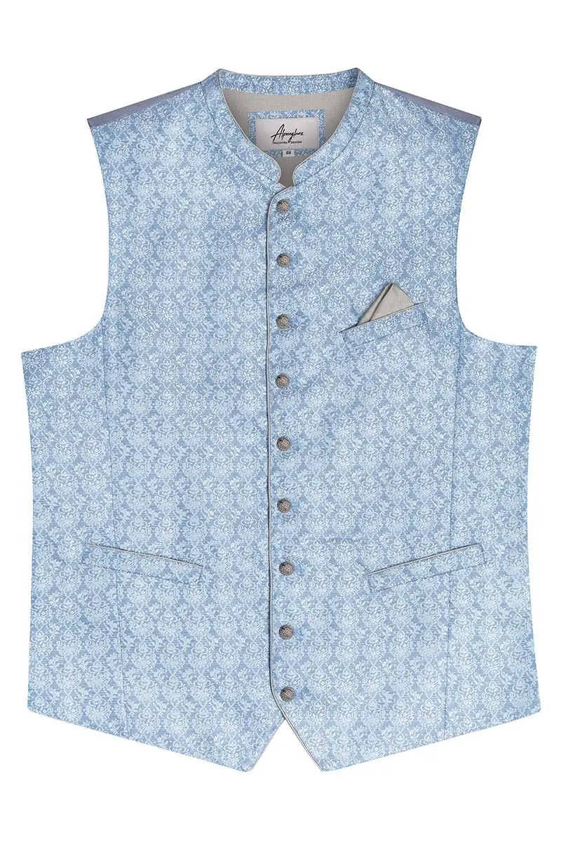 Trachtenweste hellblau gemustert Chris 014975 ~ 58