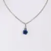 Collier mit Rosenblüte und Strass ~ dunkelblau