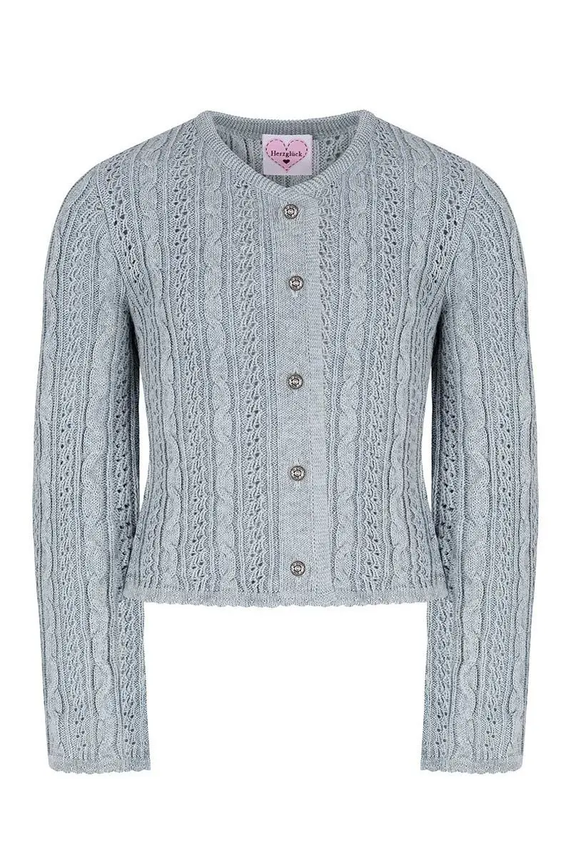 Mädchen Trachten Strickjacke blaugrau Alia 015293 ~ 92