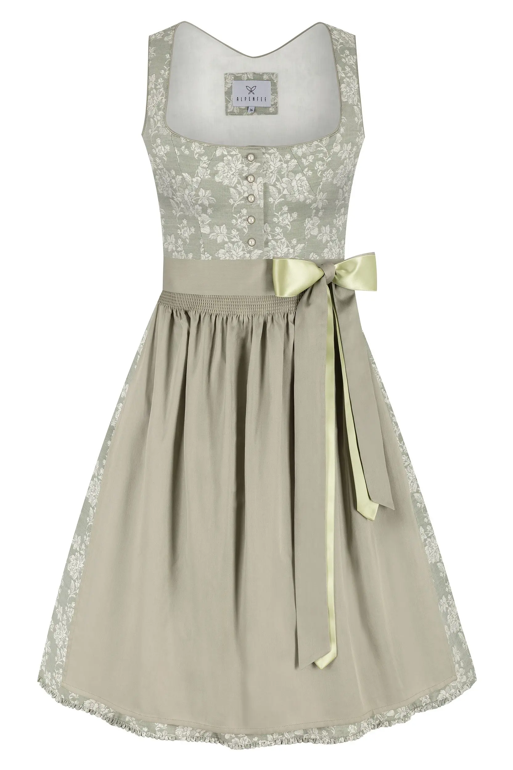 Dirndl MARIELLA mit Leinen (70 cm) ~ 32 ~ salbei