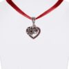 Collier mit Herzanhänger & Edelweiß 102293 ~ dunkelrot