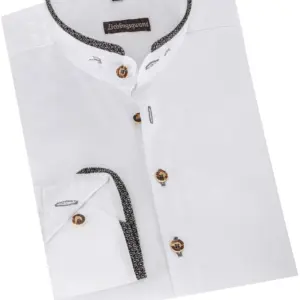 Trachtenhemd VINZENT (slim fit) ~ 46 ~ weiß