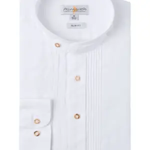 Trachtenhemd langarm weiß slimfit 002509 ~ 38