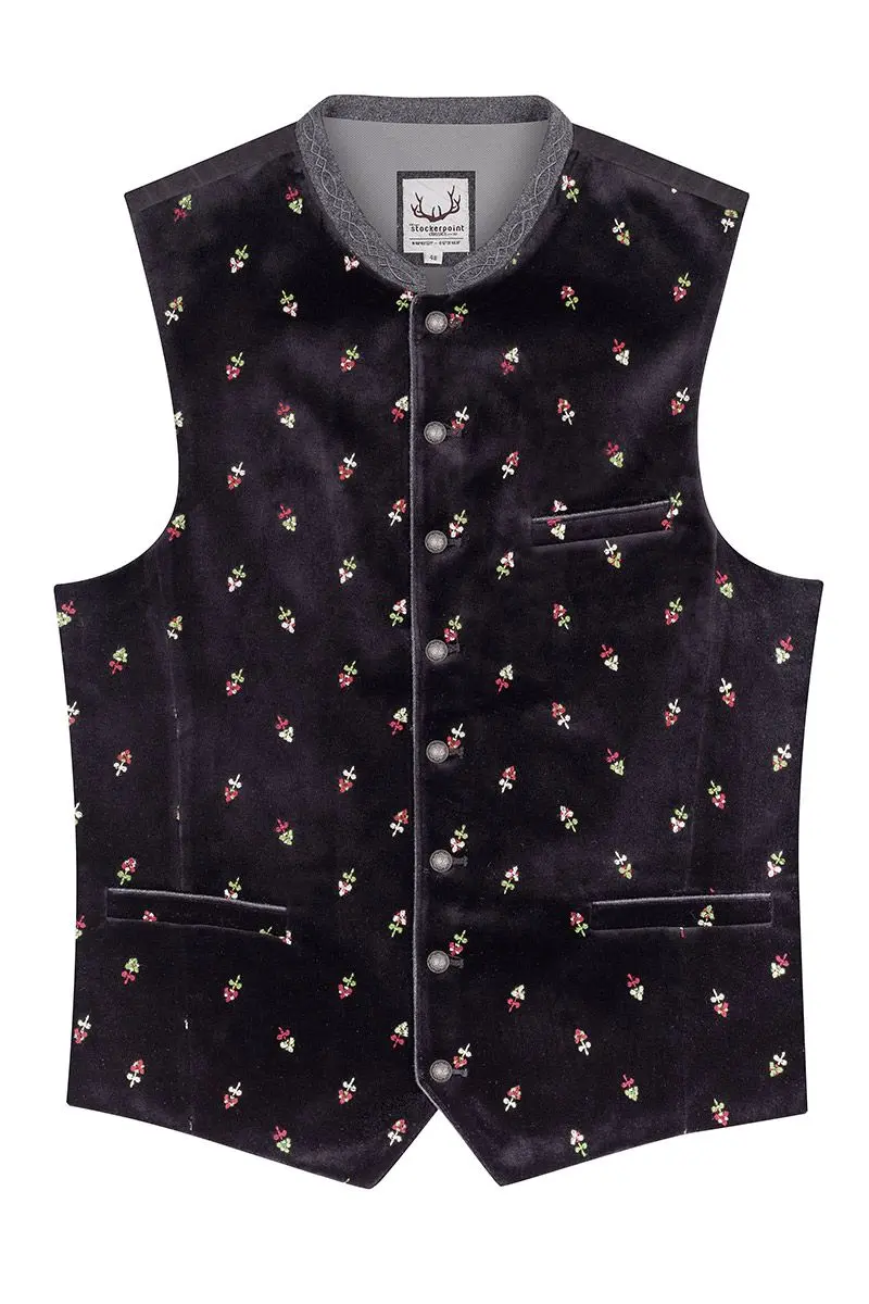 Trachtenweste schwarz Samt Vittorio 013728 ~ 52