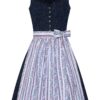Mini Dirndl 60 cm dunkelblau geblümt weiß 015617 ~ 38
